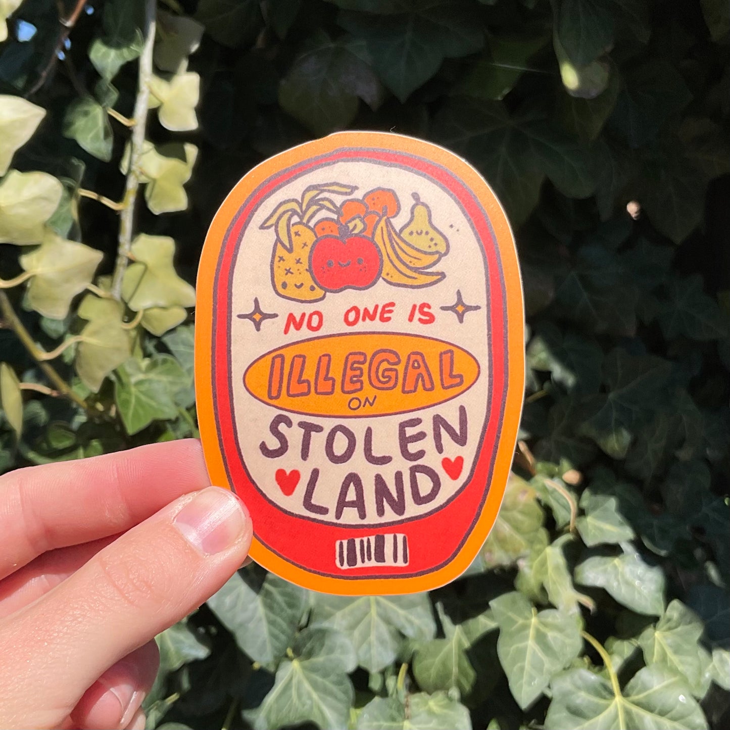 no one is illegal on stolen land sticker